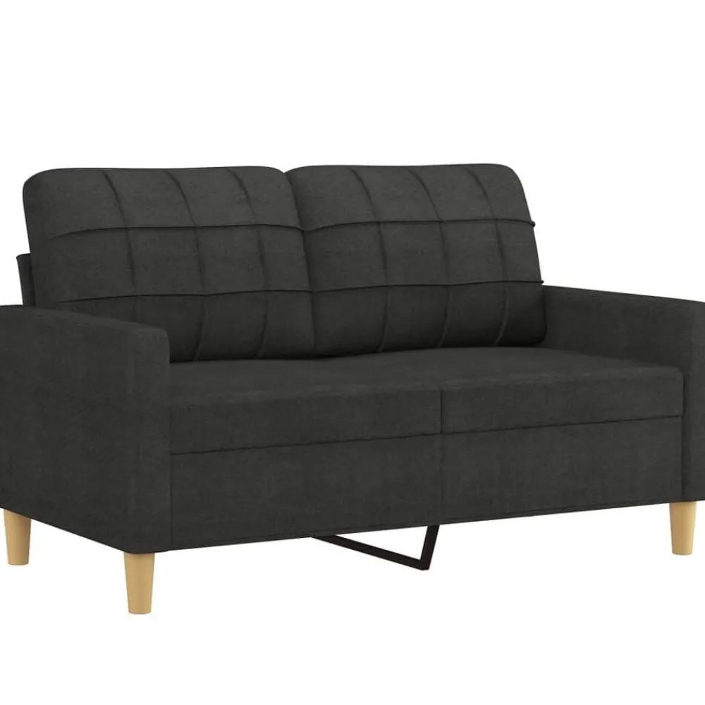 Banken*vidaXL 3-delige loungeset met kussens stof Zwart