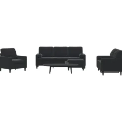 4-delige Loungeset met kussens en bolsters fluweel>vidaXL Discount