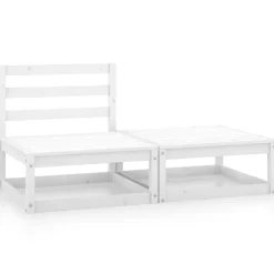 Tuinmeubelen*vidaXL 2-delige Loungeset massief grenenhout Wit