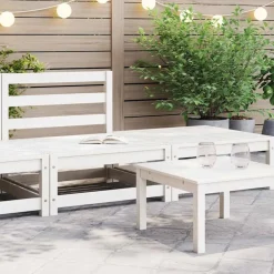Tuinmeubelen*vidaXL 2-delige Loungeset massief grenenhout Wit