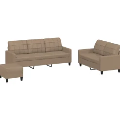 3-delige Loungeset met kussens kunstleer>vidaXL