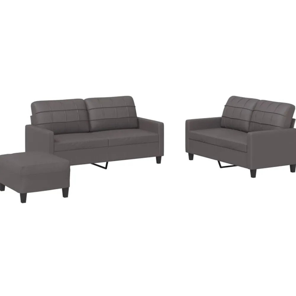 3-delige Loungeset met kussens kunstleer>vidaXL
