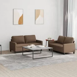 2-delige Loungeset met kussens stof>vidaXL Sale