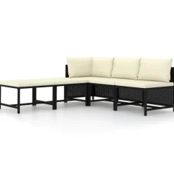 5-delige Loungeset met kussens poly rattan>vidaXL Hot