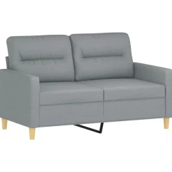 Banken*vidaXL 3-delige Loungeset met kussens stof Lichtgrijs