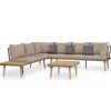 4-delige Loungeset met kussens massief acaciahout bruin>vidaXL