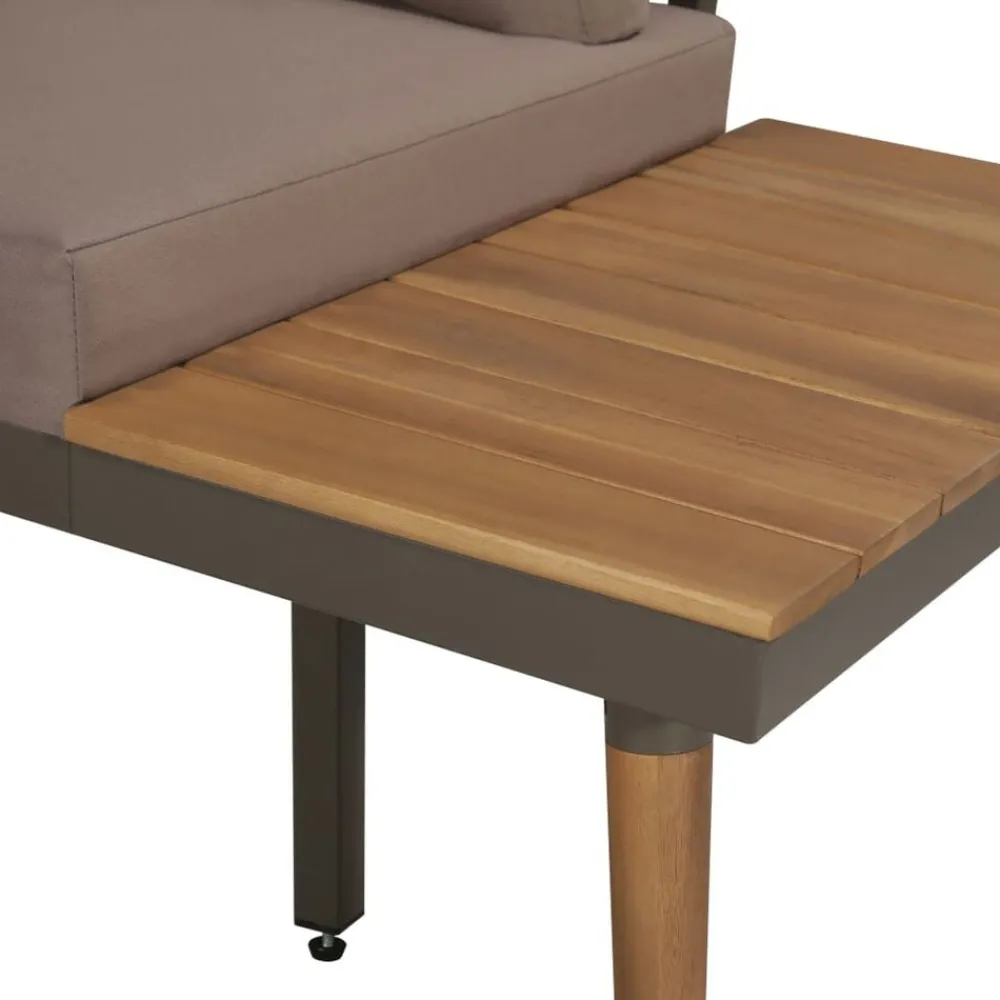 4-delige Loungeset met kussens massief acaciahout bruin>vidaXL
