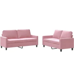 2-delige Loungeset met kussens fluweel>vidaXL New