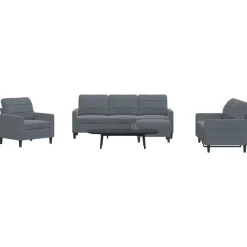 Banken*vidaXL 4-delige Loungeset met kussens fluweel Donkergrijs