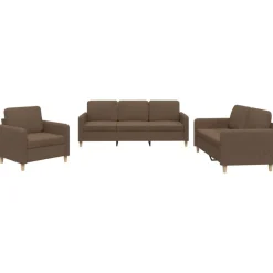 Banken*vidaXL 4-delige Loungeset met kussens stof Bruin