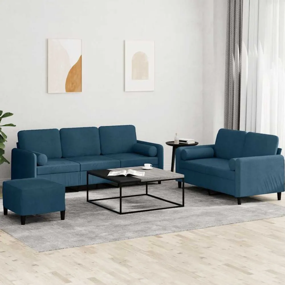 3-delige Loungeset met kussens fluweel>vidaXL Sale