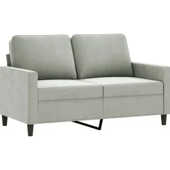 Banken*vidaXL 3-delige Loungeset met kussens fluweel Lichtgrijs