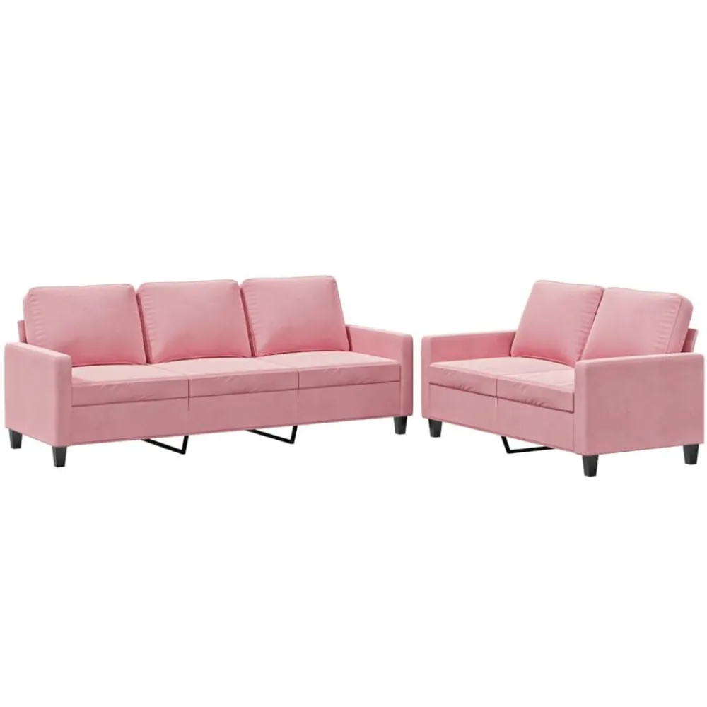 2-delige Loungeset met kussens fluweel>vidaXL Sale
