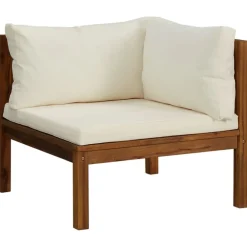 5-delige Loungeset met crèmekleurige kussens massief acaciahout><noscript><img width=