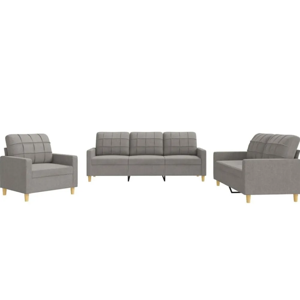 3-delige Loungeset met kussens stof>vidaXL Best