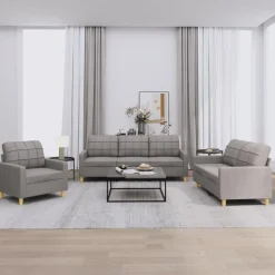 3-delige Loungeset met kussens stof>vidaXL Best