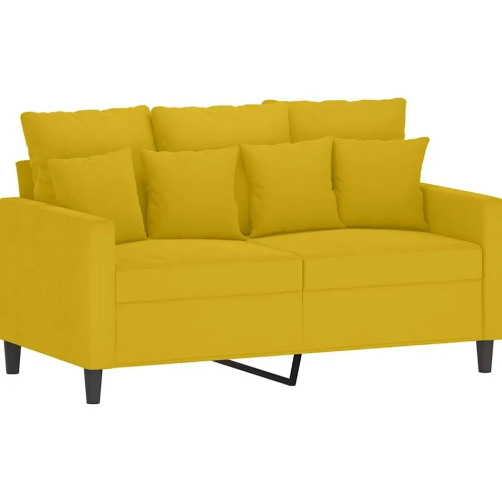 Banken*vidaXL 3-delige Loungeset met kussens fluweel Geel