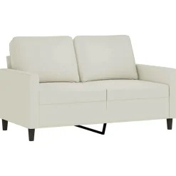 Banken*vidaXL 2-delige Loungeset met kussens fluweel crèmekleurig Cr&egrave;me