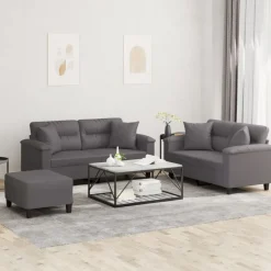 3-delige Loungeset met kussens kunstleer>vidaXL Hot