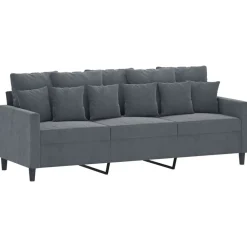 Banken*vidaXL 4-delige Loungeset met kussens fluweel Donkergrijs