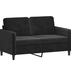 Banken*vidaXL 3-delige Loungeset met kussens fluweel Zwart