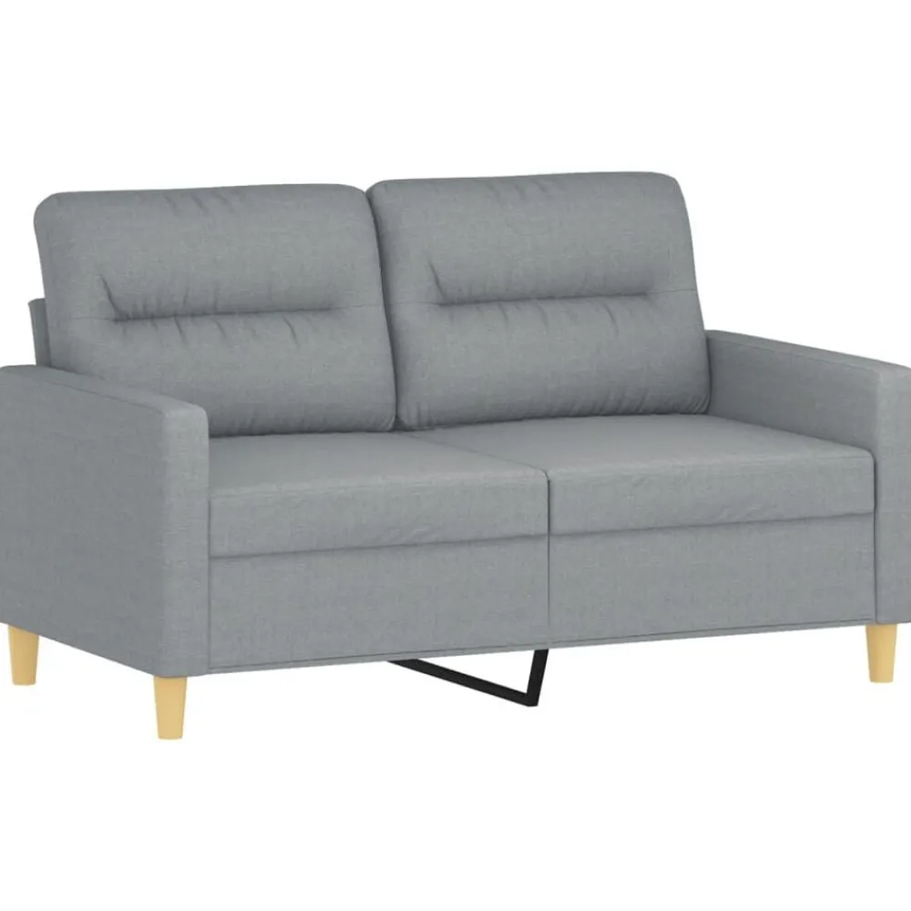 Banken*vidaXL 2-delige Loungeset met kussens stof Lichtgrijs