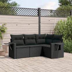 4-delige Loungeset met kussens poly rattan>vidaXL Best