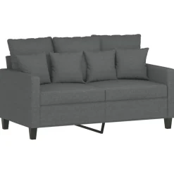Banken*vidaXL 3-delige Loungeset met kussens stof Donkergrijs