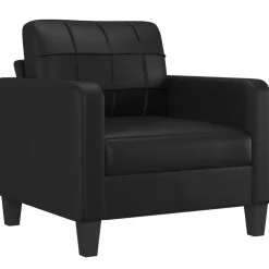 Banken*vidaXL 3-delige Loungeset met kussens kunstleer Zwart