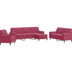 4-delige Loungeset met kussens en bolsters fluweel>vidaXL Sale