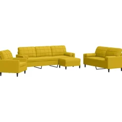 4-delige Loungeset met kussens en bolsters fluweel>vidaXL