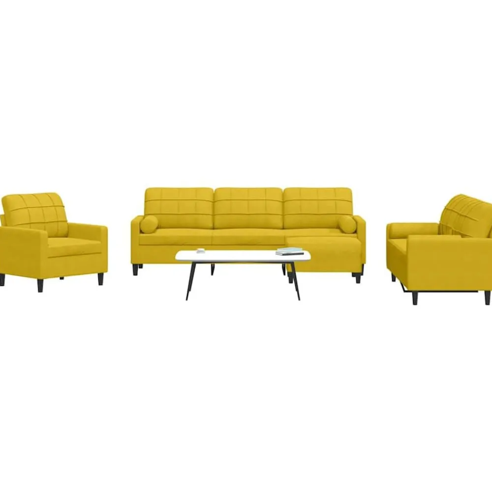 4-delige Loungeset met kussens en bolsters fluweel>vidaXL