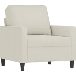 Banken*vidaXL 3-delige Loungeset met kussens fluweel crèmekleurig Crème