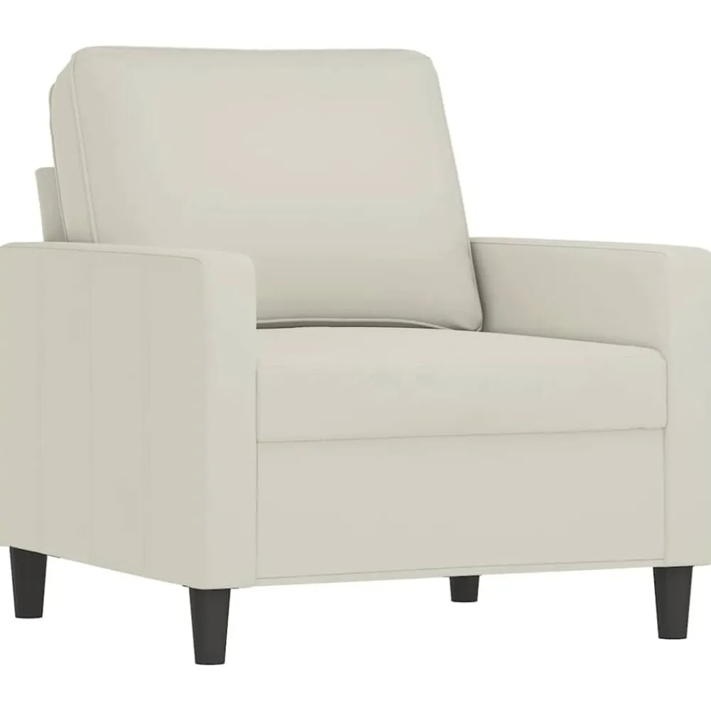 Banken*vidaXL 3-delige Loungeset met kussens fluweel crèmekleurig Crème
