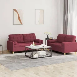 2-delige Loungeset met kussens stof>vidaXL