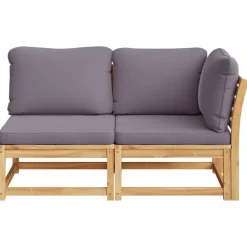 2-delige Loungeset met kussens massief acaciahout><noscript><img width=