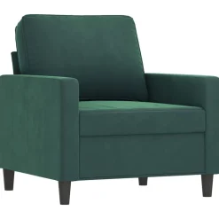 Banken*vidaXL 4-delige Loungeset met kussens fluweel Donkergroen