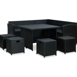 6-delige Loungeset met kussens poly rattan><noscript><img width=