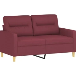 Banken*vidaXL 2-delige Loungeset met kussens stof Wijnrood