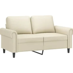 Banken*vidaXL 3-delige Loungeset met kussens kunstleer crème Cr&egrave;me
