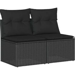2-delige Loungeset met kussens poly rattan acacia>vidaXL Discount