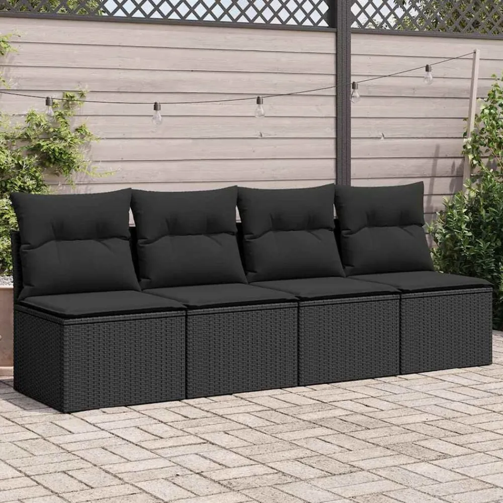 2-delige Loungeset met kussens poly rattan acacia>vidaXL Discount