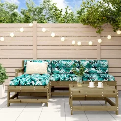 5-delige Loungeset met kussens geïmpregneerd grenenhout>vidaXL Outlet