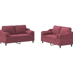 2-delige Loungeset met kussens stof>vidaXL New