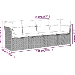 4-delige Loungeset met kussens poly rattan><noscript><img width=