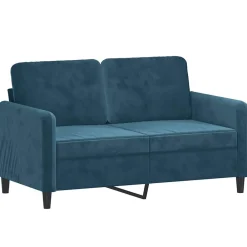 Banken*vidaXL 3-delige Loungeset met kussens fluweel Blauw