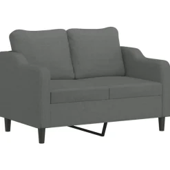 Banken*vidaXL 2-delige Loungeset met kussens stof Donkergrijs
