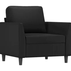 Banken*vidaXL 4-delige Loungeset met kussens kunstleer Zwart
