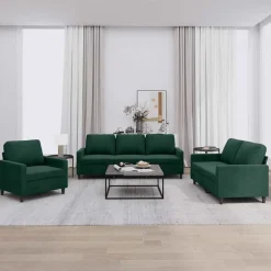 3-delige Loungeset met kussens fluweel>vidaXL