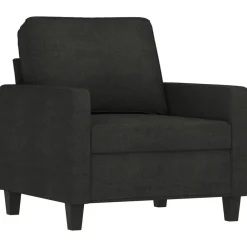 Banken*vidaXL 4-delige loungeset met kussens stof Zwart